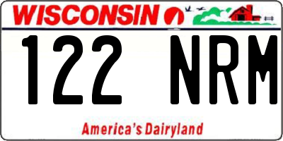 WI license plate 122NRM