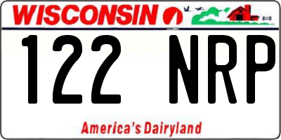 WI license plate 122NRP
