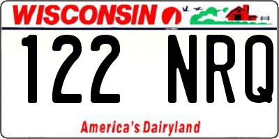 WI license plate 122NRQ