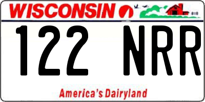 WI license plate 122NRR