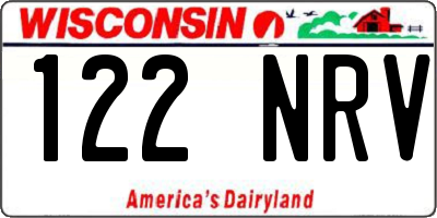 WI license plate 122NRV
