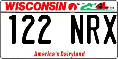 WI license plate 122NRX