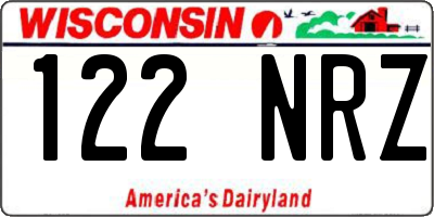 WI license plate 122NRZ