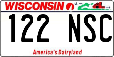 WI license plate 122NSC
