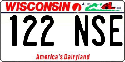 WI license plate 122NSE