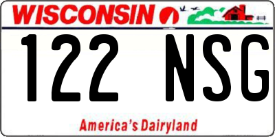 WI license plate 122NSG