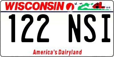 WI license plate 122NSI