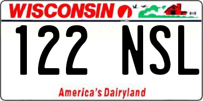 WI license plate 122NSL