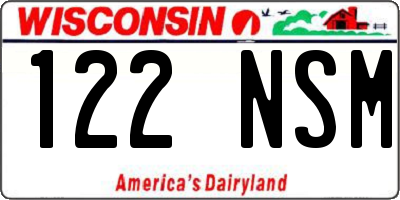 WI license plate 122NSM