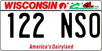 WI license plate 122NSO
