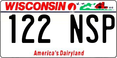 WI license plate 122NSP