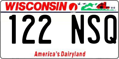 WI license plate 122NSQ