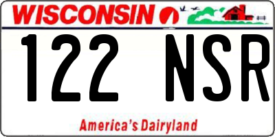 WI license plate 122NSR