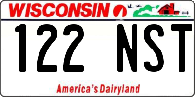 WI license plate 122NST