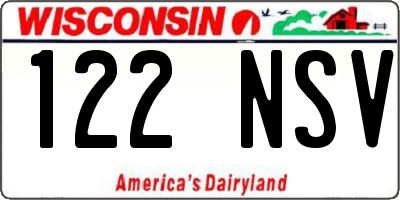 WI license plate 122NSV