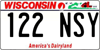 WI license plate 122NSY