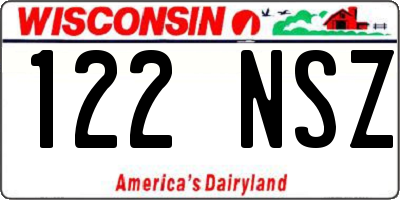 WI license plate 122NSZ