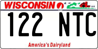 WI license plate 122NTC