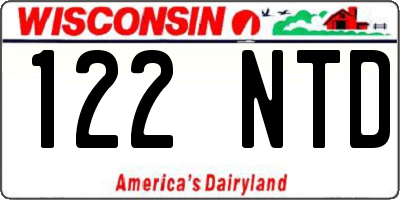 WI license plate 122NTD