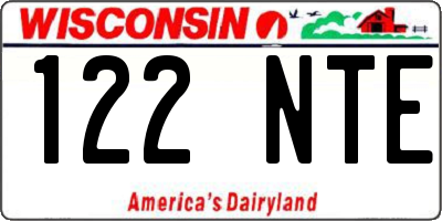 WI license plate 122NTE