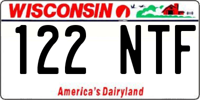 WI license plate 122NTF