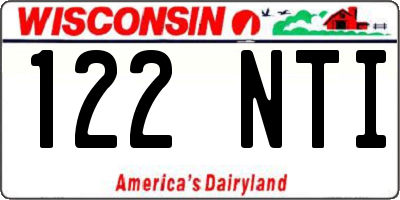 WI license plate 122NTI