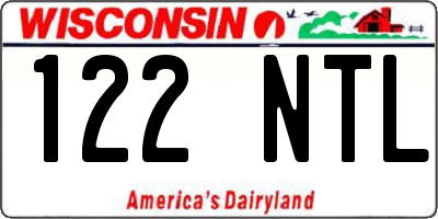 WI license plate 122NTL