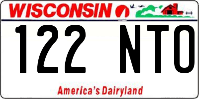 WI license plate 122NTO