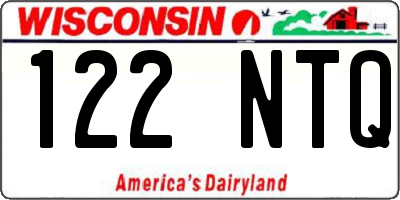 WI license plate 122NTQ