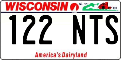 WI license plate 122NTS