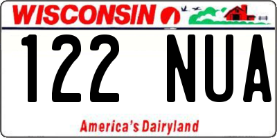 WI license plate 122NUA