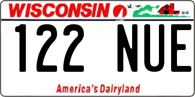 WI license plate 122NUE