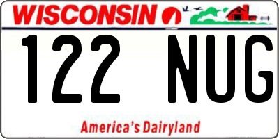 WI license plate 122NUG