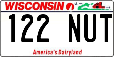 WI license plate 122NUT