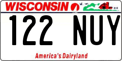 WI license plate 122NUY