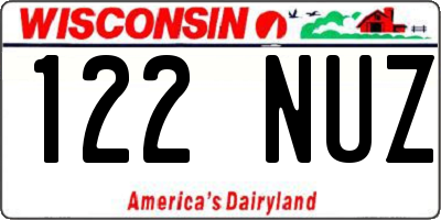 WI license plate 122NUZ