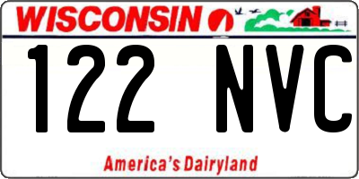 WI license plate 122NVC