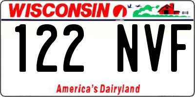 WI license plate 122NVF