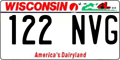 WI license plate 122NVG