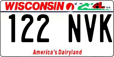 WI license plate 122NVK