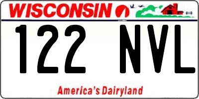 WI license plate 122NVL