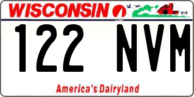 WI license plate 122NVM