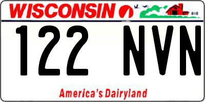 WI license plate 122NVN