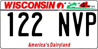 WI license plate 122NVP