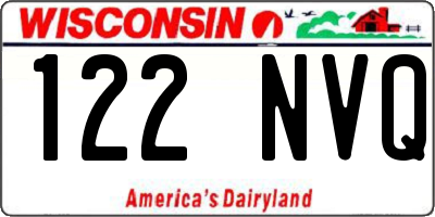 WI license plate 122NVQ