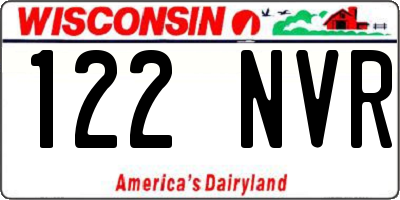 WI license plate 122NVR