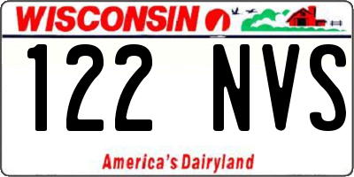 WI license plate 122NVS