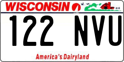 WI license plate 122NVU