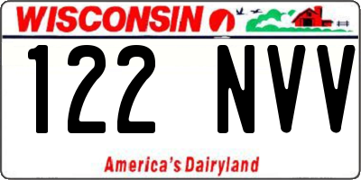 WI license plate 122NVV