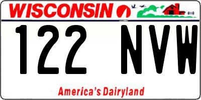 WI license plate 122NVW